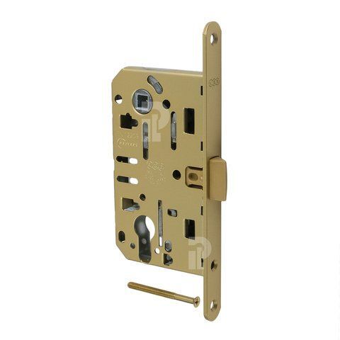 Врезной межкомнатный замок AGB Mediana Evolution PZ, 85/50 мм, матовая латунь (B01103.50.23) B01103.50.23 фото