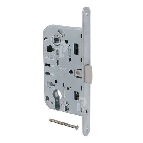 Врезной межкомнатный замок AGB Mediana Evolution PZ, 85/50 мм, матовый хром (B01103.50.34) B01103.50.34 фото