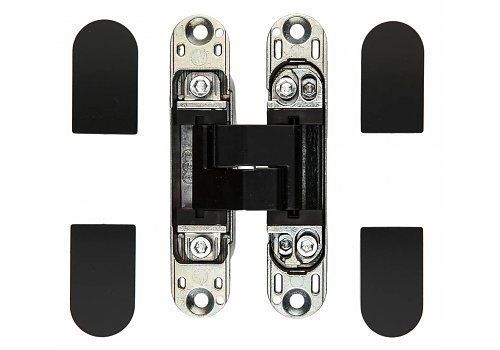 Прихована петля AGB Eclipse 3.0, 115х23 мм, чорна, з ковпачками (E30200.02.93 Kit) E30200.02.93+E30200.12.93 фото