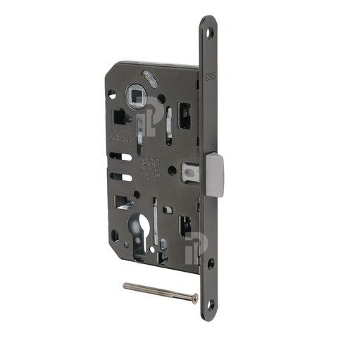Врезной межкомнатный замок AGB Mediana Evolution PZ, 85/50 мм, титан (B01103.50.F9) B01103.50.F9 фото