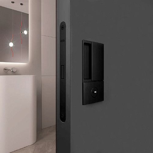 Ручка для распашных дверей AGB WAVE WC, чёрная (B30002.00.93) B30002.00.93 фото