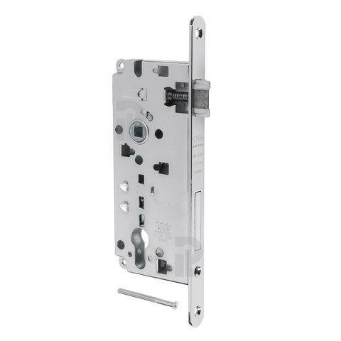 Врезной усиленный замок PZ AGB Sicurezza, 85/50/18 мм, матовый хром (B80860.50.34) B80860.50.34 фото