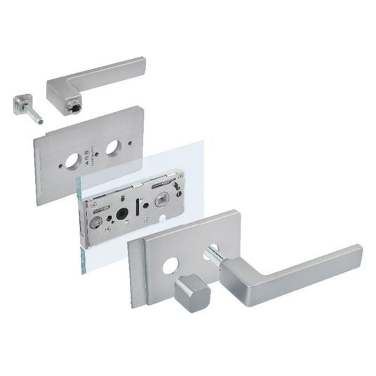Врезной магнитный замок для стеклянных дверей WC AGB Vitra, матовый хром (B04502.85.34) B04502.85.34 фото