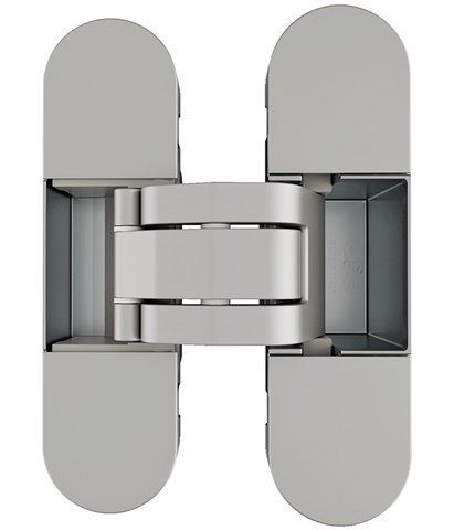 Прихована петля AGB Eclipse 2.2, 110х30 мм, матовий хром, з ковпачками (E30200.85.34 Kit) E30200.85.34+E30200.87.34 фото